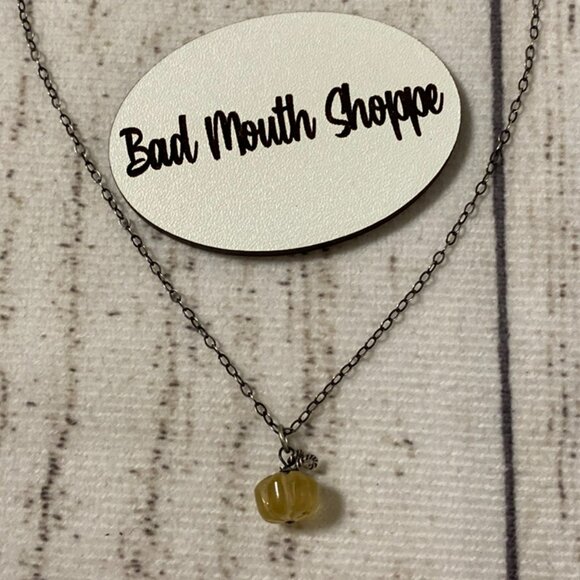 *Gem Lark Jewelry Halloween Mini Hessonite Garnet Pumpkin in Light Garnet Color - Picture 1 of 3